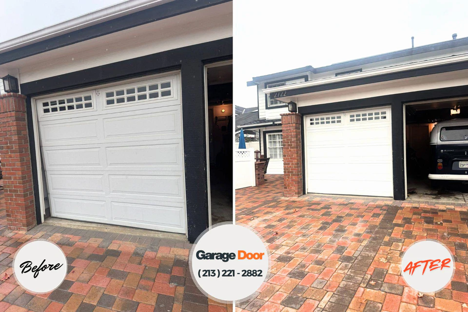 Before and after: garage door repair Houston, TX
